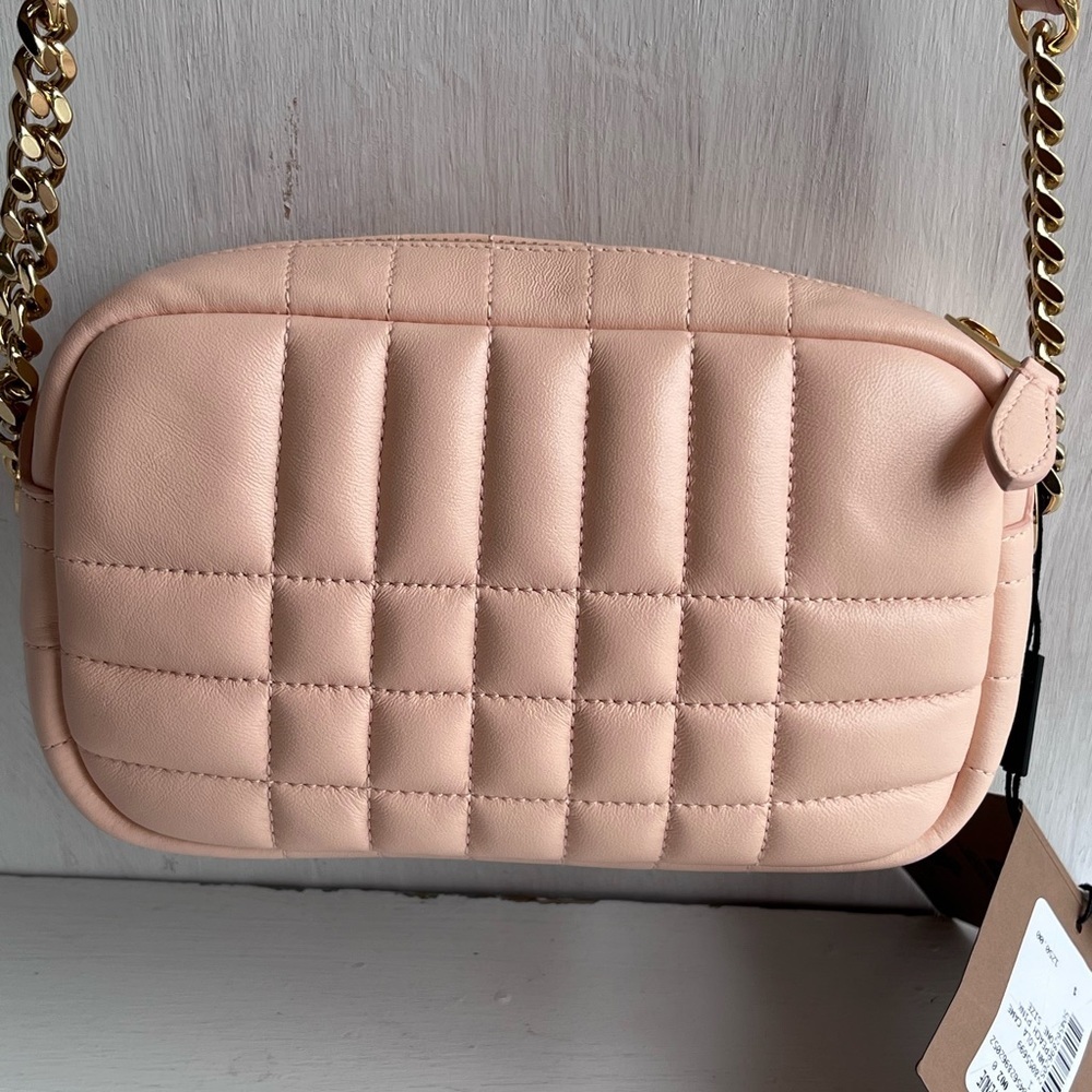 BURBERRY Mini Lola Quilted Leather Camera Bag Peach Pink - Picture 4 of 13